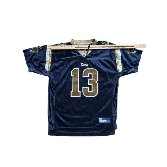 Kurt Warner Rams #13 Jersey Boys XL Reebok Authentic NFL Team Apparel - Picture 8 of 10